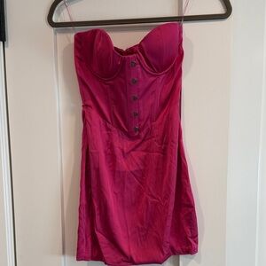 Oh Polly Fuchsia Strapless Dress